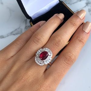 White Gold Plated on Sterling Silver Jewelry Ring